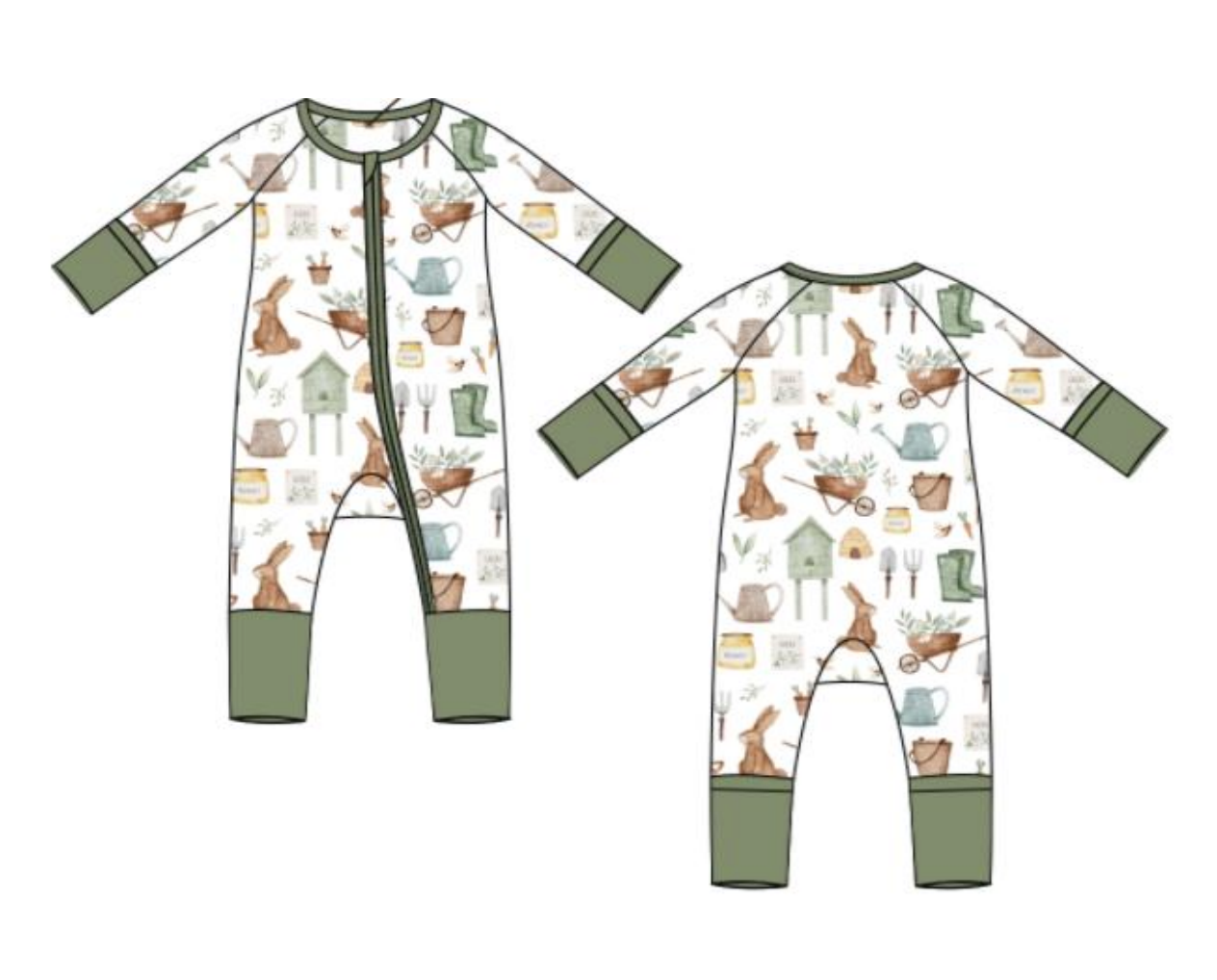 Spring Garden Bamboo Pajama Zippy