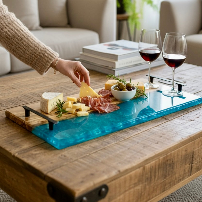 Large - Olive Wood and Mermaid Dust Ottoman Board