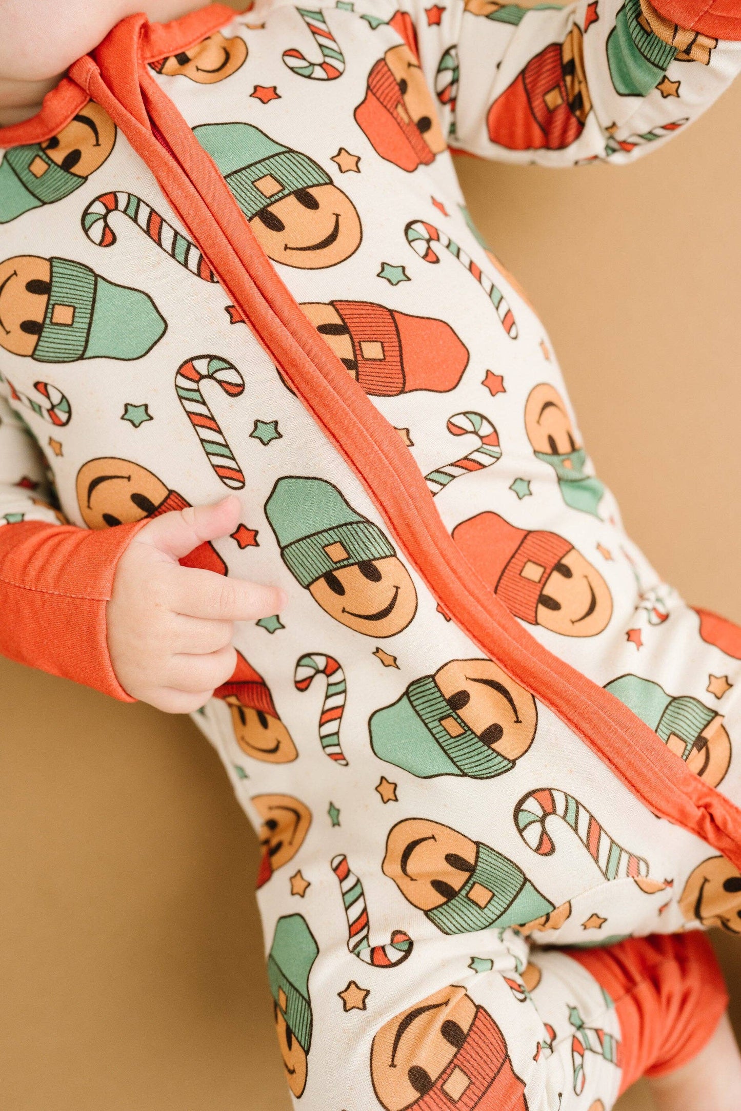 Christmas Smiley Bamboo Pajama Zippy