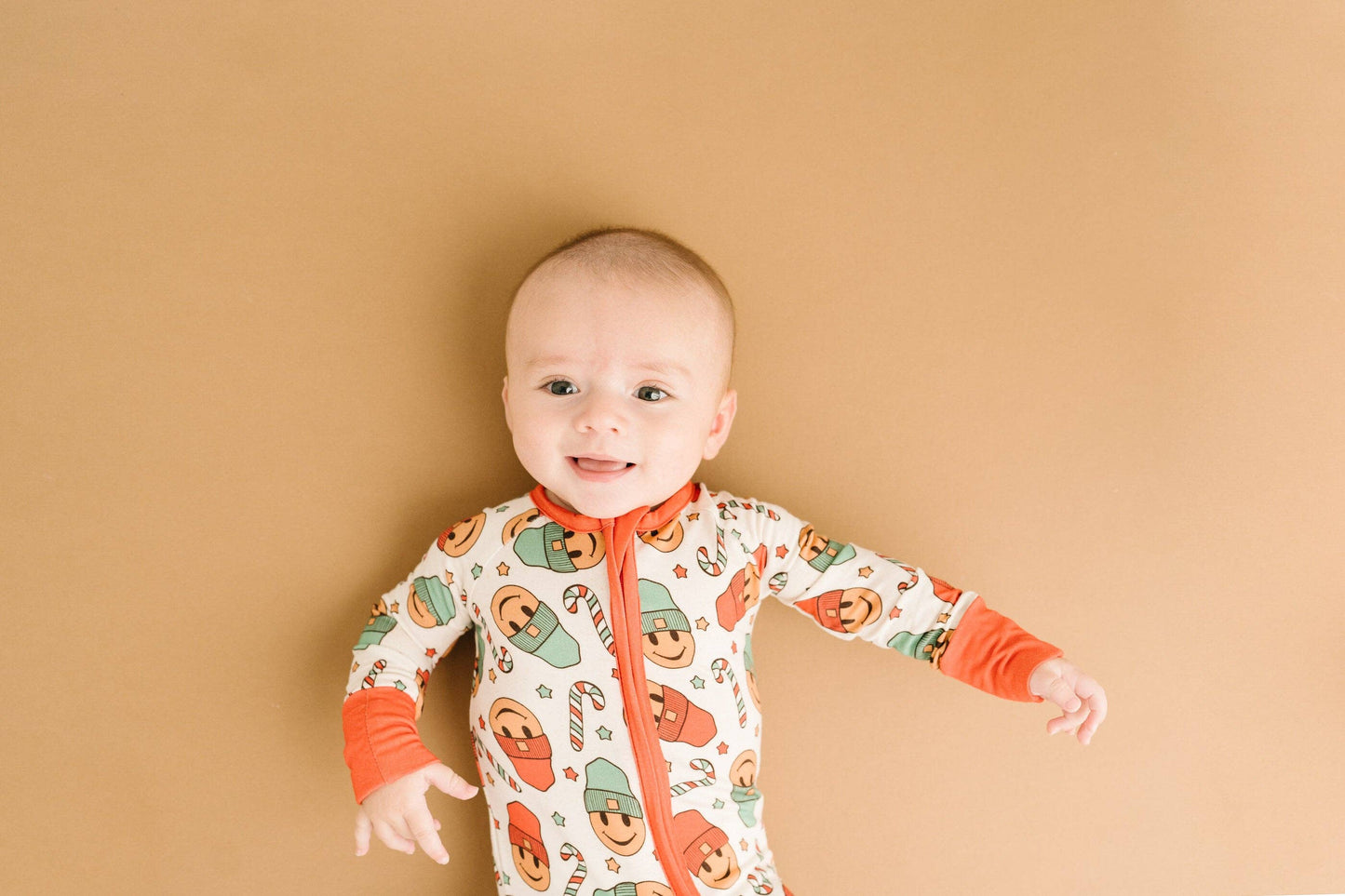 Christmas Smiley Bamboo Pajama Zippy