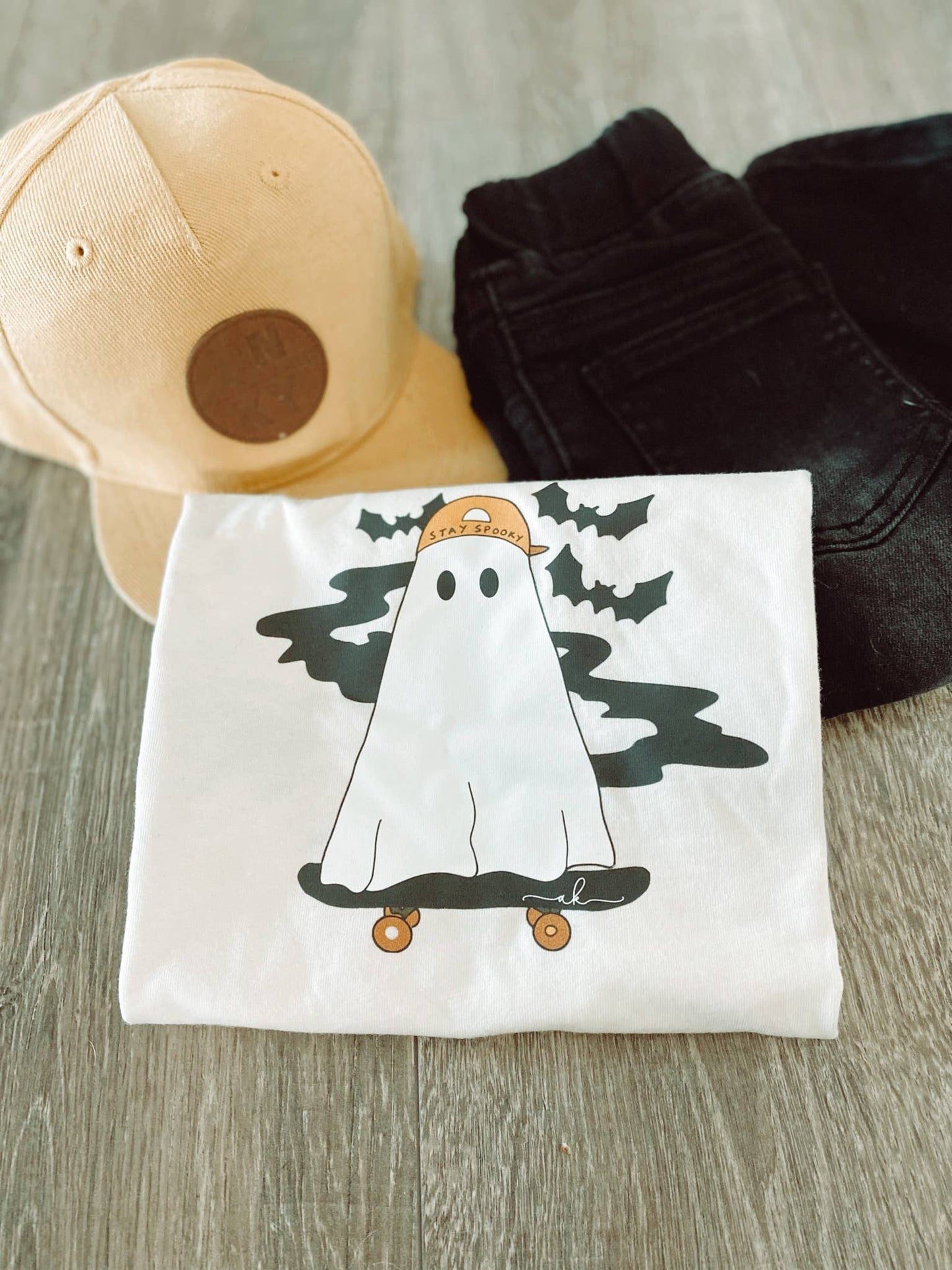 Halloween Skate Ghost Graphic Tee