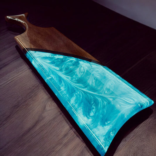 Fin Handle - Turquoise Charcuterie Board