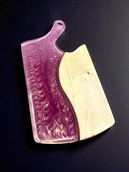 Cleaver Handle Charcuterie Board – Maple with Rose Gold Epoxy