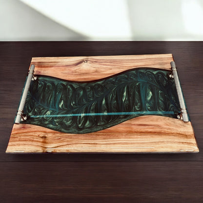 Medium - Olive Gold Serving Tray