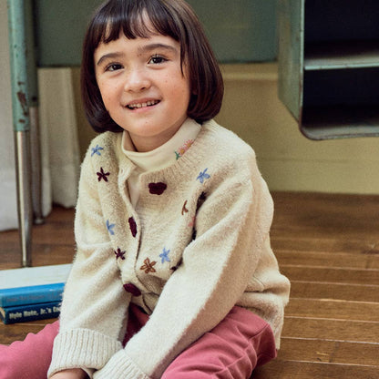 Floras Embroidery Knit Cardigan