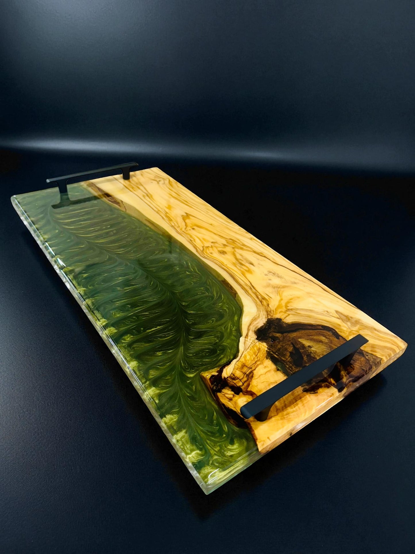 Large - Olive Wood and Olive Gold Ottoman Board