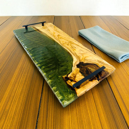 Large - Olive Wood and Olive Gold Ottoman Board