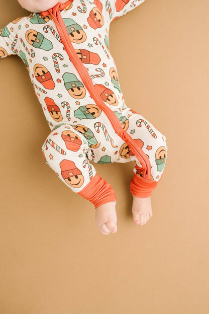 Christmas Smiley Bamboo Pajama Zippy