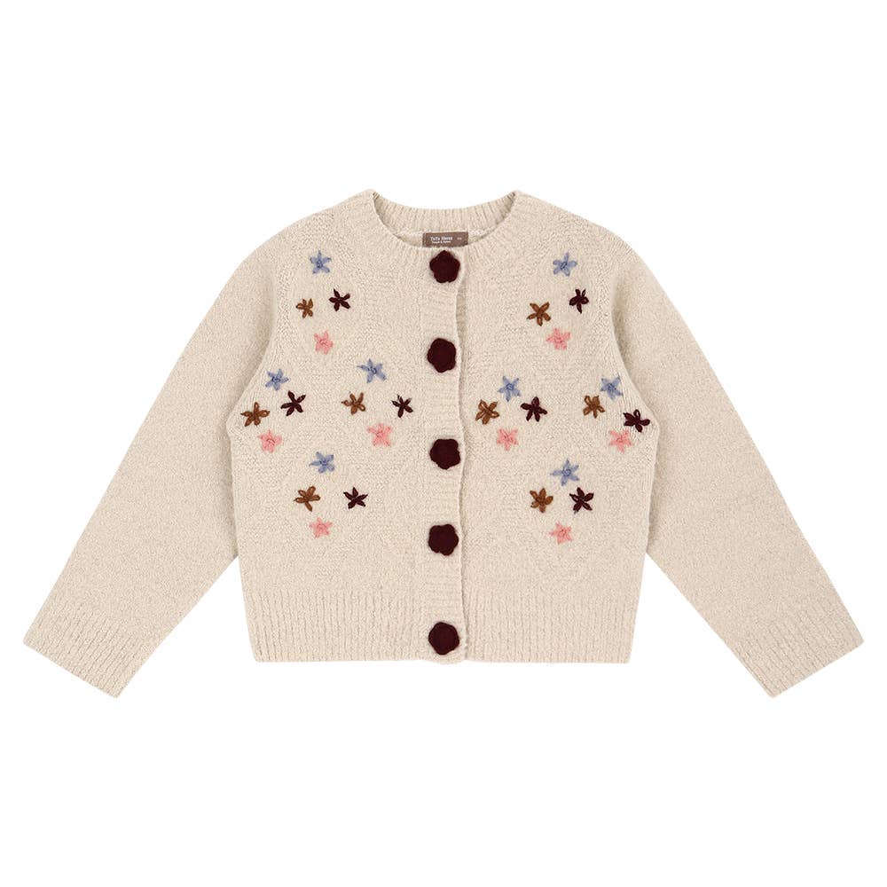 Floras Embroidery Knit Cardigan