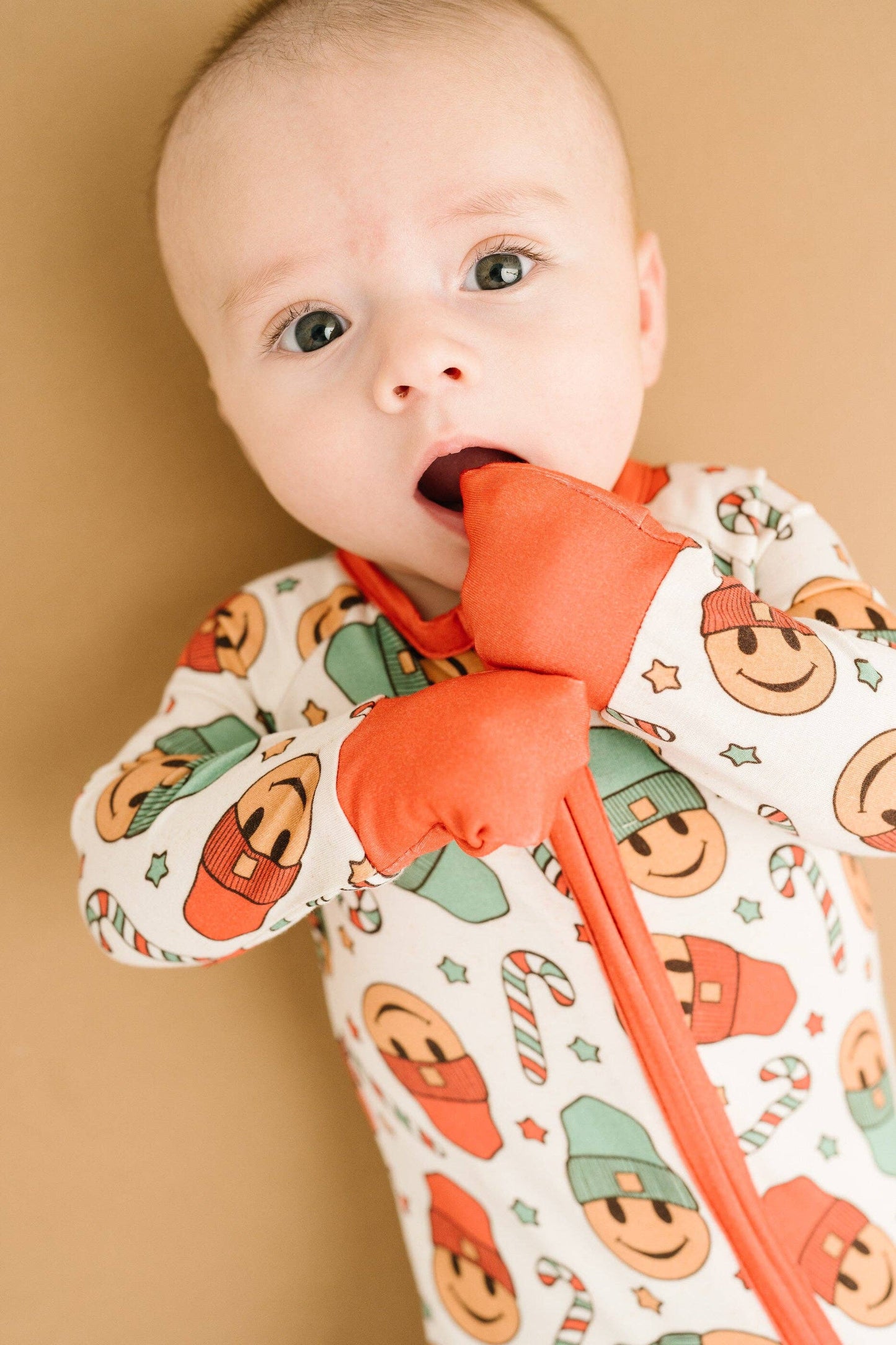 Christmas Smiley Bamboo Pajama Zippy