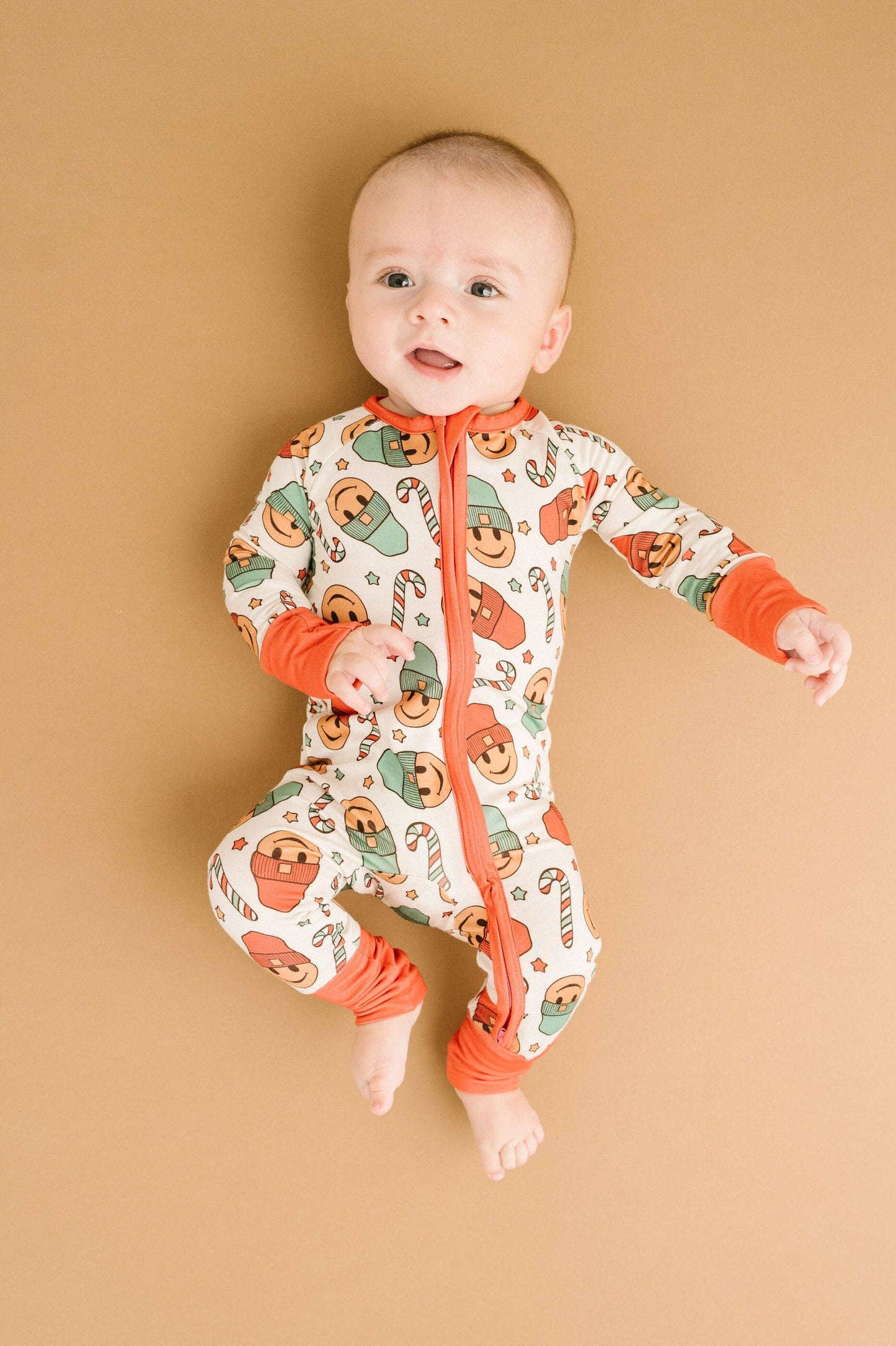 Christmas Smiley Bamboo Pajama Zippy